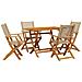 Set Pranzo da Giardino 5 pz Beige Polyrattan e Legno Massello - Foto miniatura 1