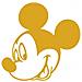 Topolino 3 - Adesivo Prespaziato - Disney - Colore Oro - 15cm - Foto miniatura 1