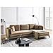 Divano Angolare 3 Posti Altan Tessuto Marrone Chiaro Lato Sinistro - Foto miniatura 1