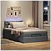Pouf Letto Con Materasso E Led Grigio Scuro 120x200 Cm Tessuto - Foto miniatura 3