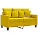 Divano A 2 Posti Giallo 120 Cm In Velluto - Foto miniatura 2