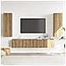 Mobili TV a Parete 4 pz Rovere Artigianale in Legno Multistrato - Foto miniatura 3