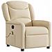 Poltrona Reclinabile Massaggiante Elettrica Crema in Tessuto - Foto miniatura 4