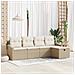 Set di Divani da Giardino da 5 Pezzi con Cuscini Beige Polyrattan - Foto miniatura 2