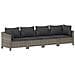 Set Divani da Giardino 10 pz con Cuscini in Polyrattan Grigio - Foto miniatura 5
