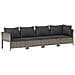 Set Divani da Giardino 10 pz con Cuscini in Polyrattan Grigio - Foto miniatura 6