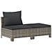 Set Divani da Giardino 10 pz con Cuscini in Polyrattan Grigio - Foto miniatura 7