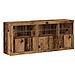 Credenza con luci LED Legno vecchio 162x37x67 cm Legno ingegnerizzato - Foto miniatura 1