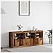 Credenza con luci LED Legno vecchio 162x37x67 cm Legno ingegnerizzato - Foto miniatura 2