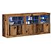 Credenza con luci LED Legno vecchio 162x37x67 cm Legno ingegnerizzato - Foto miniatura 3