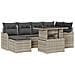 Set Divano da Giardino 7 pcs Grigio chiaro Poly Rattan - Foto miniatura 1