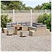Set Divano da Giardino con cuscino 13 pcs Beige Poly Rattan - Foto miniatura 3