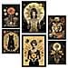 Set Di 6 Stampe Dipinto Decorativo Collage Surreale In Femminile Mistico Ed Esoterico Incorniciato Con Illustrazioni A3 & A4 Cornice Nera - Foto miniatura 1