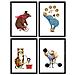 Set Di 4 Stampe Poster Con Illustrazioni Del Circo Forzudo Bear Su Acrobatic Elephant Bike E Leon Bambini Nel Circo Fogli Decorativi Cornice Nera A4 - Foto miniatura 1