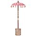 Parasol con Base Rosa, Marrone 250 cm Cotone, Legno - Foto miniatura 1