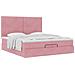 Struttura Letto Pouf con Materassi Rosa 200x200 cm Velluto - Foto miniatura 5