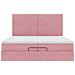 Struttura Letto Pouf con Materassi Rosa 200x200 cm Velluto - Foto miniatura 7