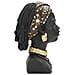 Scultura Donna Masai Busto Etnico In Resina Nera Con Gioielli Oro - Foto miniatura 2