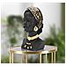 Scultura Donna Masai Busto Etnico In Resina Nera Con Gioielli Oro - Foto miniatura 7