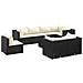 Set Salotto da Giardino con Cuscini 9pz Nero in Polyrattan - Foto miniatura 1