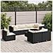 Set Salotto da Giardino con Cuscini 9pz Nero in Polyrattan - Foto miniatura 2