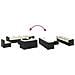 Set Salotto da Giardino con Cuscini 9pz Nero in Polyrattan - Foto miniatura 6