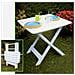 Tavolo Tavolino In Resina Plastica Pieghevole Richiudibile 45x43xh50 Cm Bianco - Foto miniatura 2