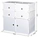 Armadietto Guardaroba Scarpiera Modulare In Plastica 6 Cubi Bianco, 75x37x73cm - Foto miniatura 2