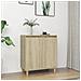 Credenza con Gambe Legno Massello Sonoma 60x35x70cm Multistrato - Foto miniatura 1