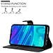 Custodia Compatibile Con Honor 10 Lite In Nero Carbone - Coperchio Protettiva Con Chiusura Magnetica, Funzione Stand E Tasca Per Le Carte - Foto miniatura 3