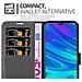 Custodia Compatibile Con Honor 10 Lite In Nero Carbone - Coperchio Protettiva Con Chiusura Magnetica, Funzione Stand E Tasca Per Le Carte - Foto miniatura 4