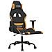 Sedia da Gaming Massaggi e Poggiapiedi Tessuto Nero e Arancione - Foto miniatura 4