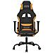 Sedia da Gaming Massaggi e Poggiapiedi Tessuto Nero e Arancione - Foto miniatura 7