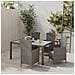 Set Da Pranzo Da Giardino 5 Pz Con Cuscini In Polyrattan Grigio - Foto miniatura 4