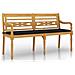 Panchina Batavia Con Cuscino Nero 150 Cm Legno Massello Teak - Foto miniatura 2