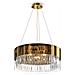 Lampadario Contemporaneo Wonderland Acciaio Oro 6 Luci Diffusori Vetro - Foto miniatura 1