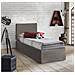 Letto Singolo Cleofe, Set Testata In Ecopelle Con Rete Ortopedica E Mantovana, 100% Made In Italy, Adatta A Letto Singolo, Per Materasso Da Cm 80x190, Tortora - Foto miniatura 1