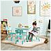 Set Tavolo e Sedie per Bambini 5pz con 4 Sedie Regolabili 32x36x52.5-56 cm e Tavolo 60x60x46-58 cm, Verde - Foto miniatura 3