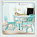 Set Tavolo e Sedie per Bambini 5pz con 4 Sedie Regolabili 32x36x52.5-56 cm e Tavolo 60x60x46-58 cm, Verde - Foto miniatura 5