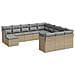 Set Divani Da Giardino 12 Pz Con Cuscini Beige In Polyrattan - Foto miniatura 2