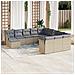 Set Divani Da Giardino 12 Pz Con Cuscini Beige In Polyrattan - Foto miniatura 1