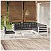 Lusso Casadino -  Set Divani Da Giardino 6 Pz Con Cuscini Bianchi Legno Di Pino - Foto miniatura 8