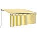 Tenda Da Sole Retrattile Parasole Led 3,5x2,5m Gialla E Bianca - Foto miniatura 1