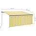Tenda Da Sole Retrattile Parasole Led 3,5x2,5m Gialla E Bianca - Foto miniatura 6