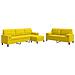 Set di Divani 3 pz con Cuscini e Rinforzi Giallo in Velluto - Foto miniatura 1