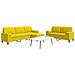 Set di Divani 3 pz con Cuscini e Rinforzi Giallo in Velluto - Foto miniatura 2