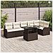 Set di divani da giardino 7 Pezzi  con cuscini Marrone Polyrattan, Divano da giardino 2-Persone  con cuscini Marrone Polyrattan - Foto miniatura 2