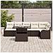 Set di divani da giardino 7 Pezzi  con cuscini Marrone Polyrattan, Divano da giardino 2-Persone  con cuscini Marrone Polyrattan - Foto miniatura 3