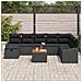Set Divano da Giardino 9 Pezzi con Cuscini Nero in Polyrattan - Foto miniatura 3