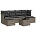 Set Divani da Giardino 7 pz con Cuscini Grigio in Polyrattan - Foto miniatura 1